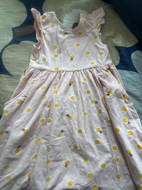 Hanna Andersson Light Pink Sundaisy Flutter-Sleeve Dress